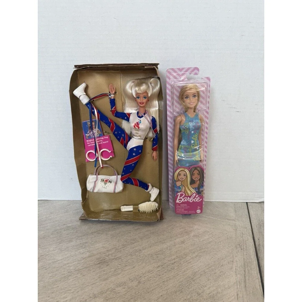Barbie Blue Logo Dress Doll 2022 New & 1996 Olympic Gymnast‎ Atlanta #1512 Lot